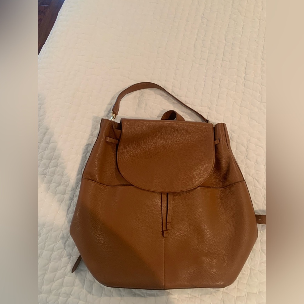Cuyana Leather Backpack in Caramel